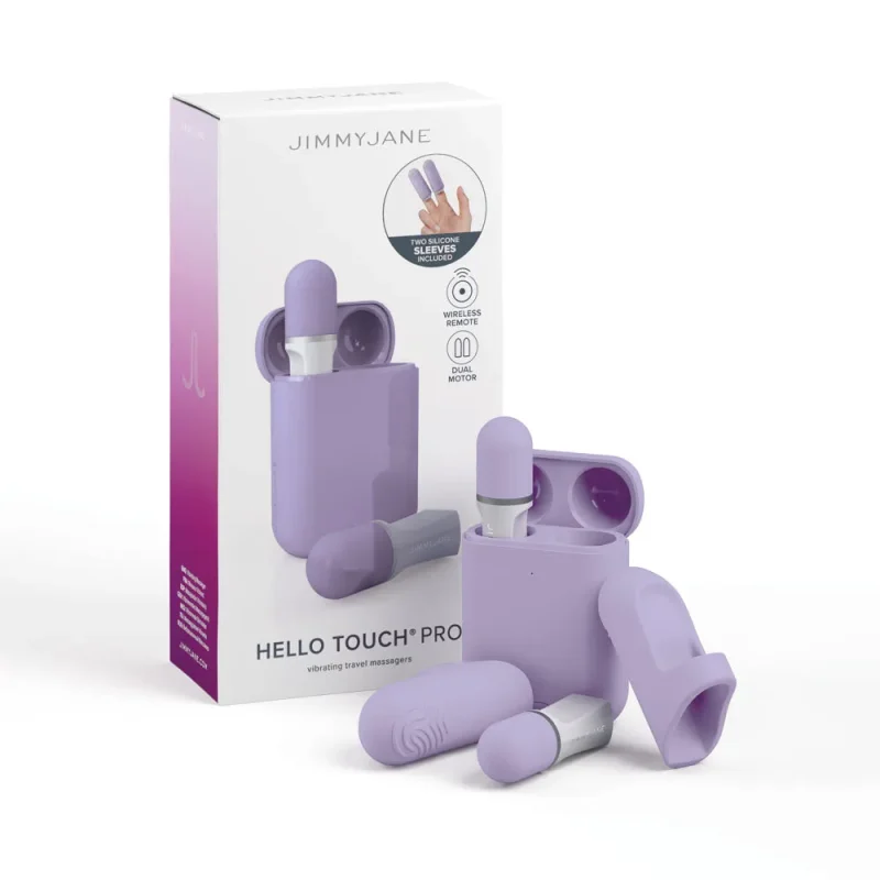 jimmyjane hello touch pro purple vibe with charging pod