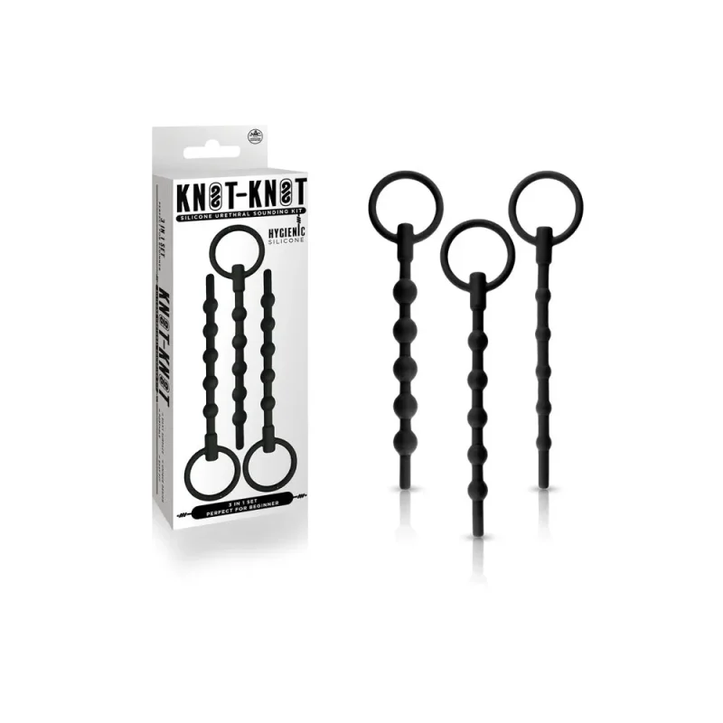 knot knot black urethral sounding kit 3 piece set