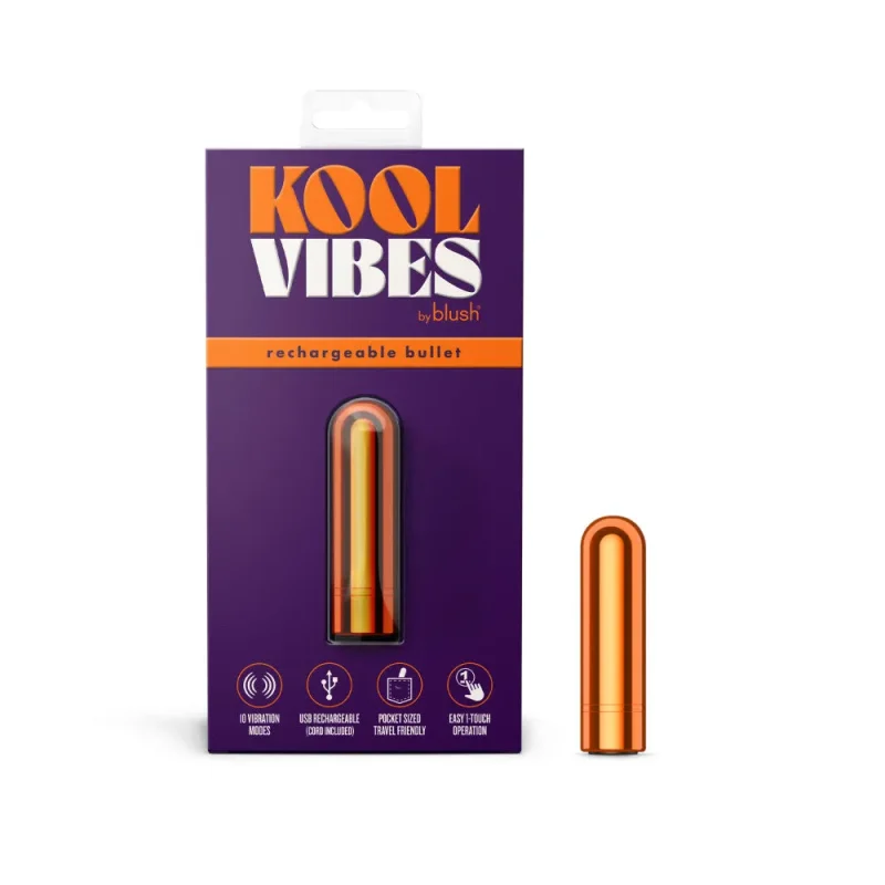 kool vibes tangerine mini bullet 6 4cm usb rechargeable