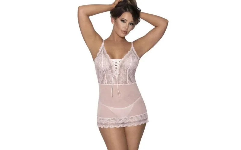 lace blush chemise g string set