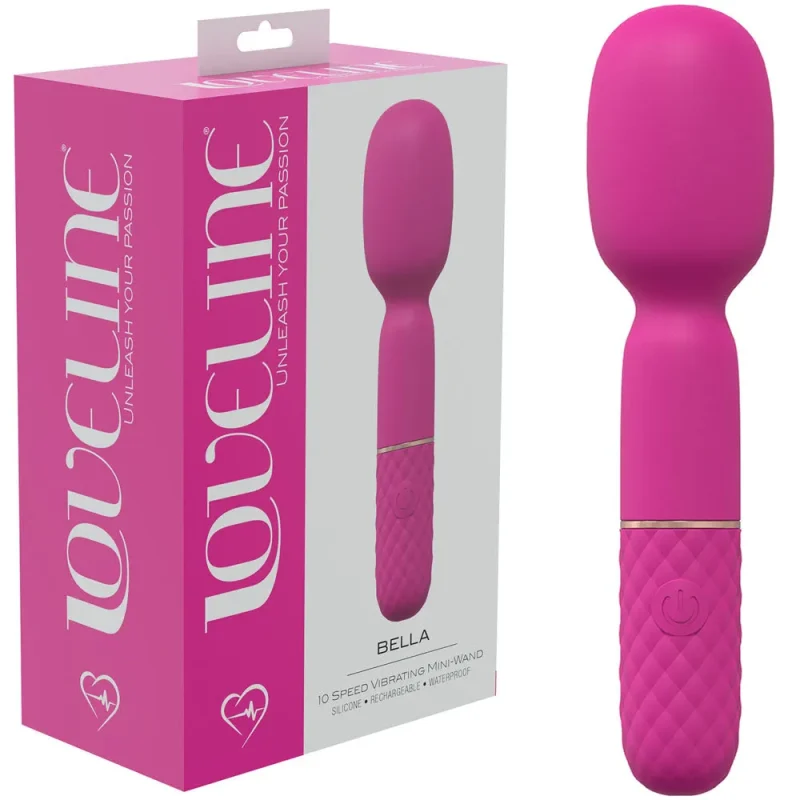 loveline bella pink 14cm usb rechargeable massage wand