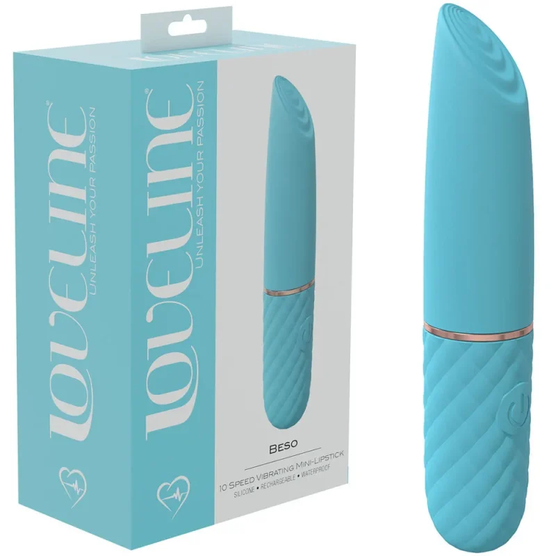 loveline beso blue 10 6cm usb lipstick vibrator