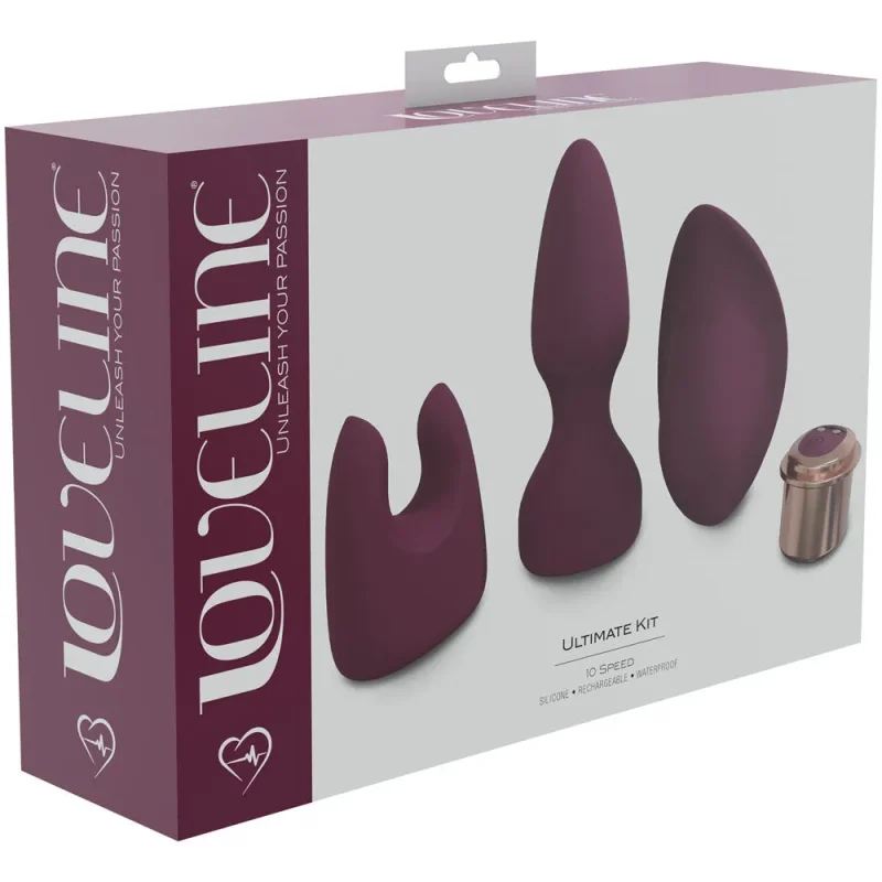 loveline burgundy rechargeable kit 3 piece set