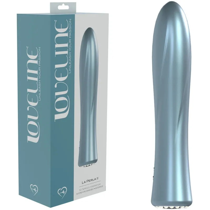 loveline la perla ii pearlescent blue 19 2cm usb rechargeable vibrator