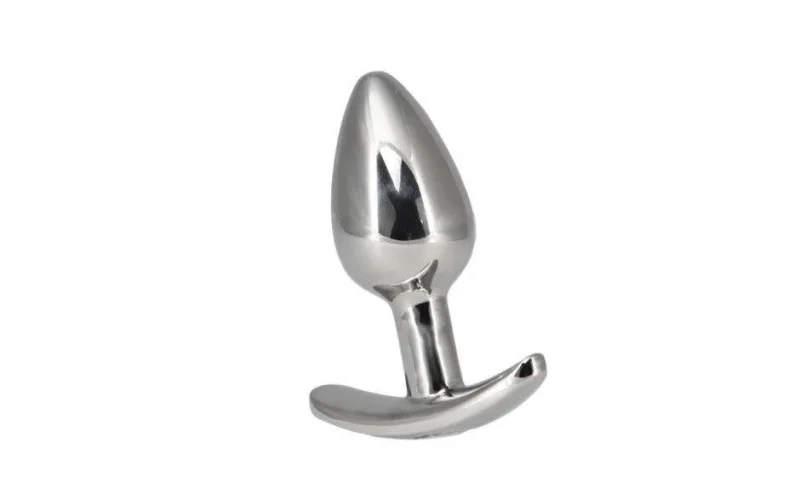 luxurious stainless steel anal plug with swarovski crystal