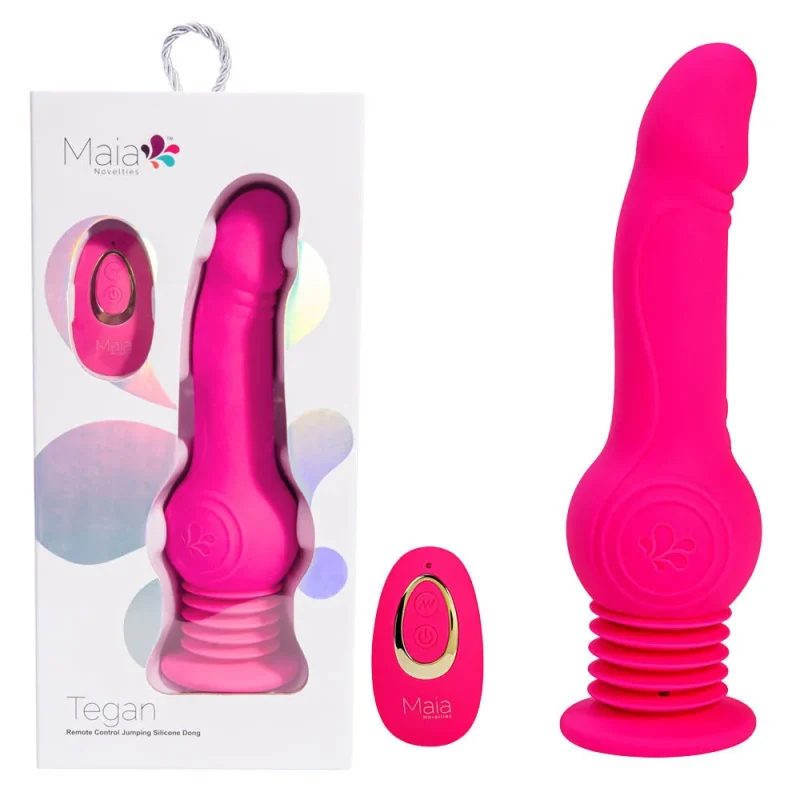 maia tegan 23 6 cm pink usb rechargeable vibrating dong with remote