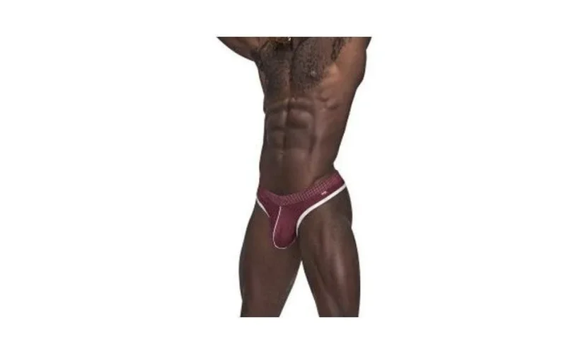 men s burgundy mesh sport thong underwear