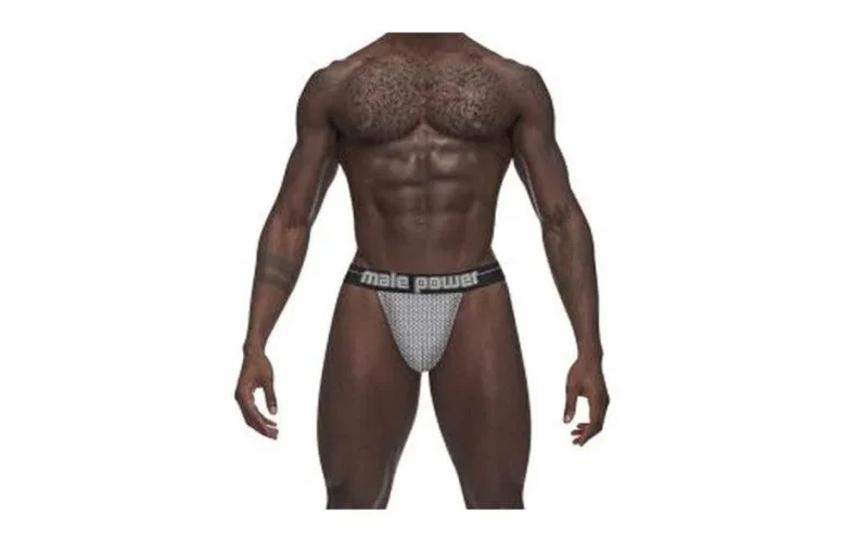 men s power micro v thong in grey