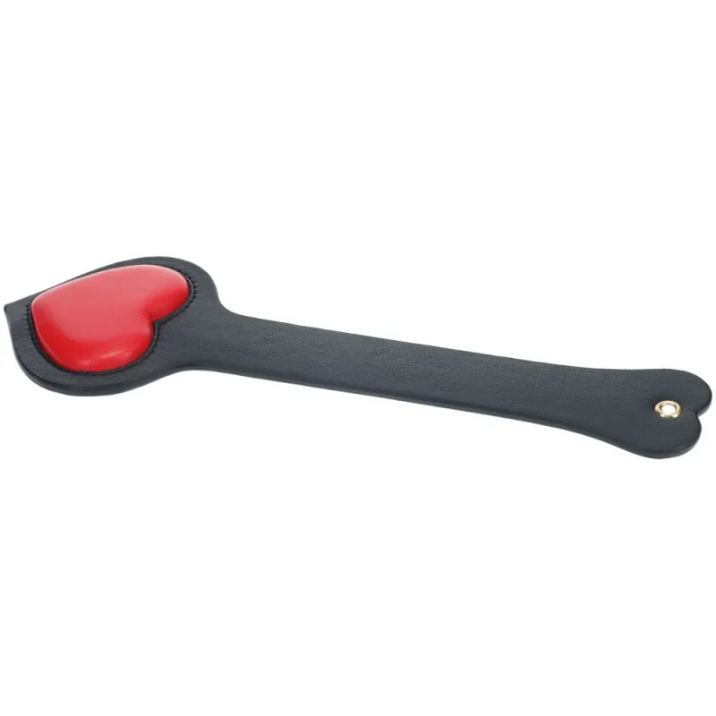 milan collection black red heart paddle ouch