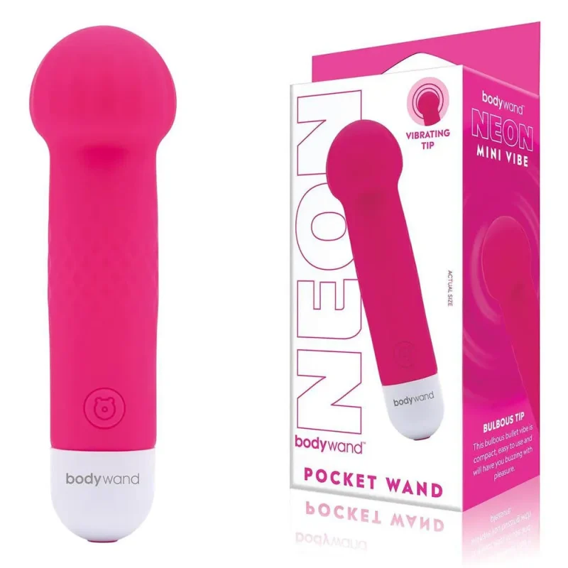 neon pink bodywand mini pocket wand 12 cm usb rechargeable