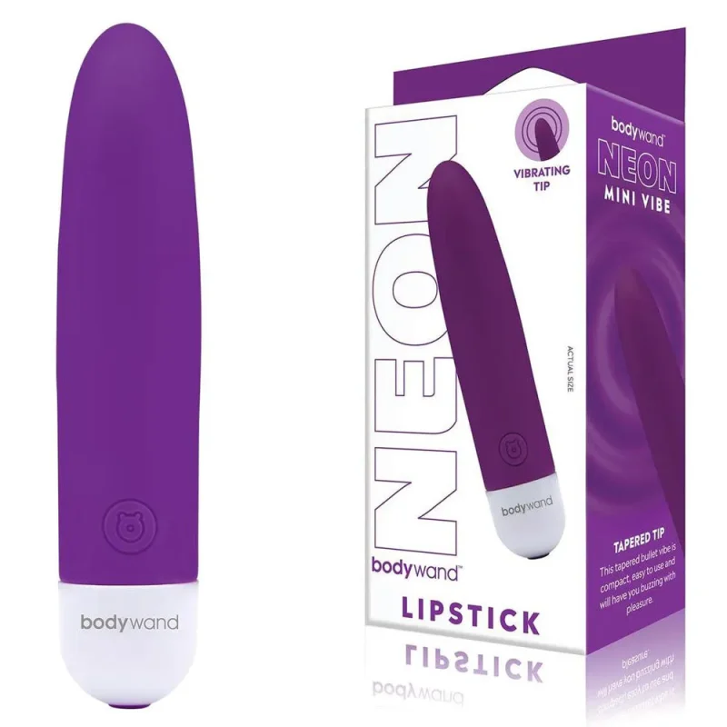 neon purple mini vibrator 12cm usb rechargeable bodywand