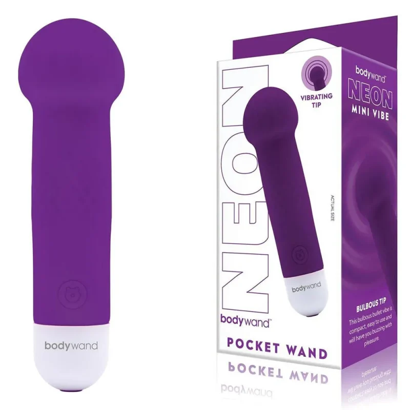 neon purple mini wand 12cm usb rechargeable bodywand