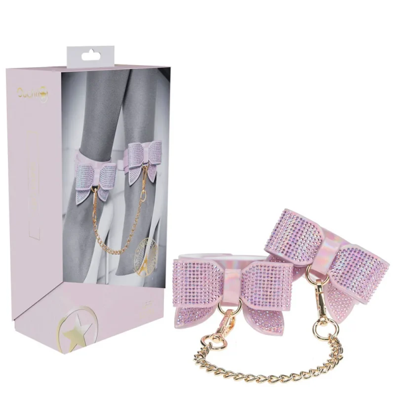 paris collection pink leather leg cuffs discreet restraints