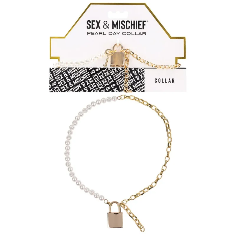 pearl gold day collar necklace elegant sex mischief