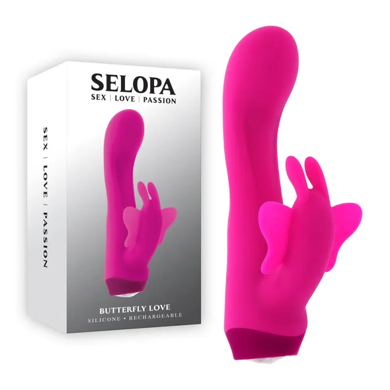 pink 13 8cm usb rechargeable butterfly vibrator selopa