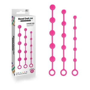 pink anal beads 3 size set