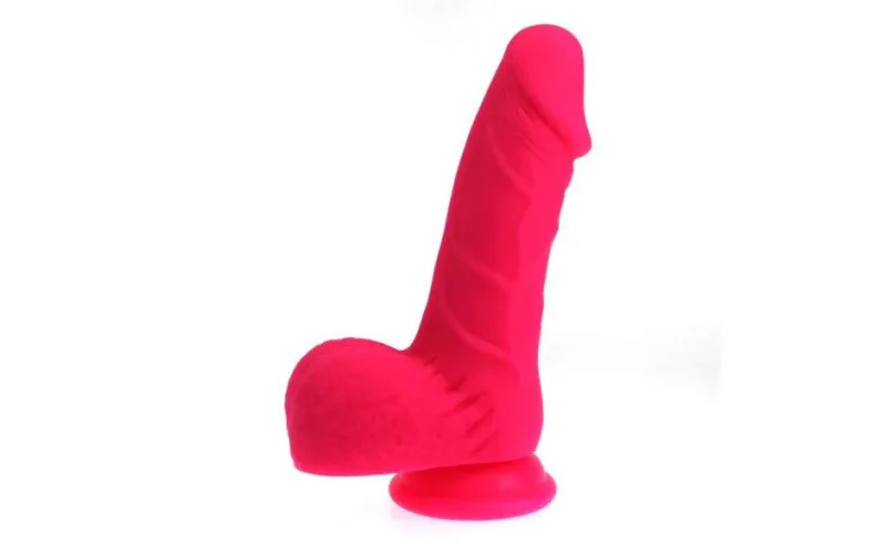 pink realistic cock with balls thick lifelike