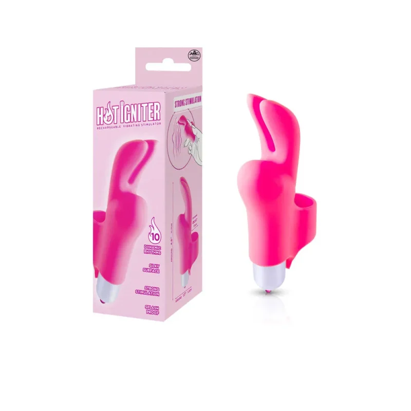 pink usb rechargeable 12cm finger stimulator igniter