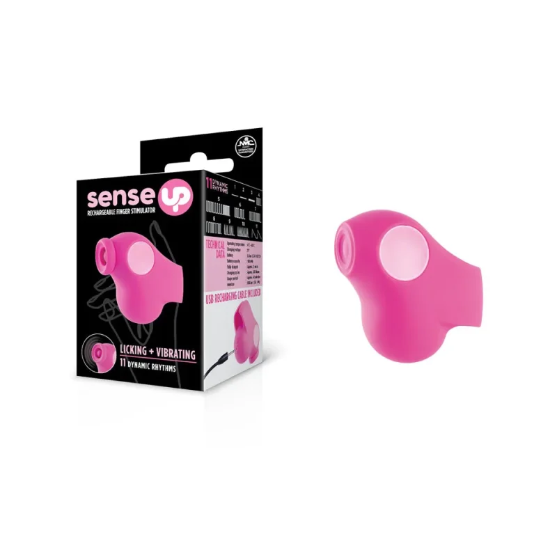 pink usb rechargeable finger stimulator sense up