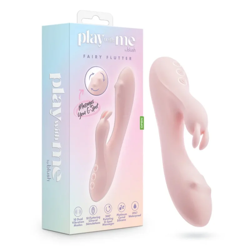 pink usb rechargeable rabbit vibrator fairy flutter 19 7 cm