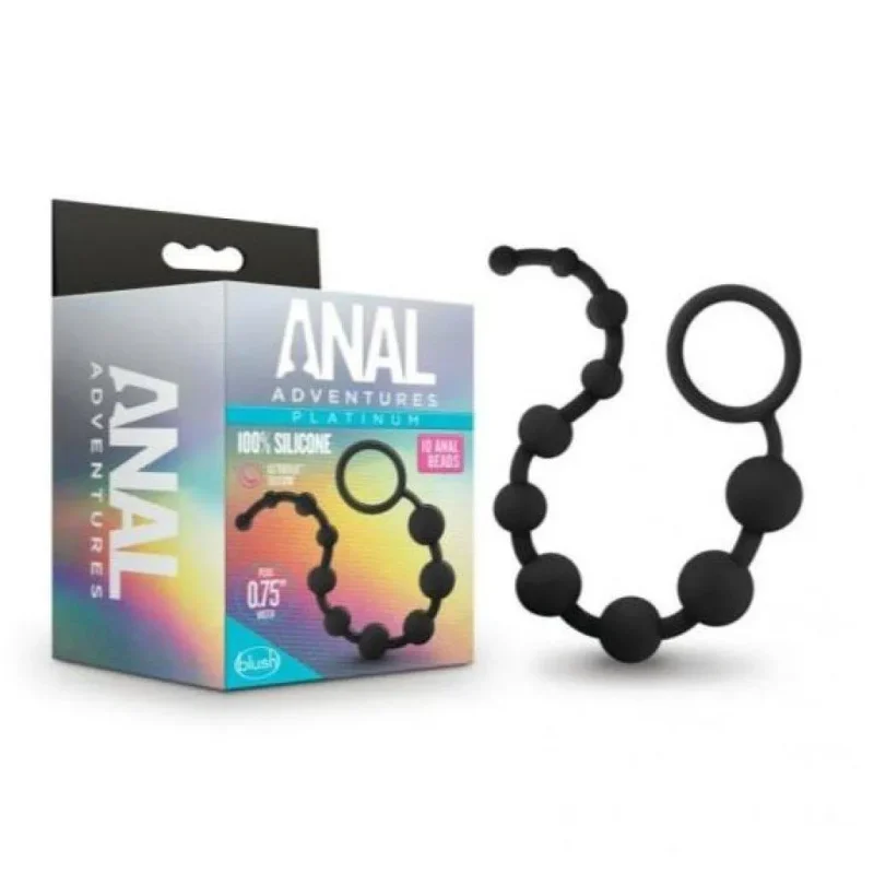 platinum silicone 10 piece anal beads for intimate adventures