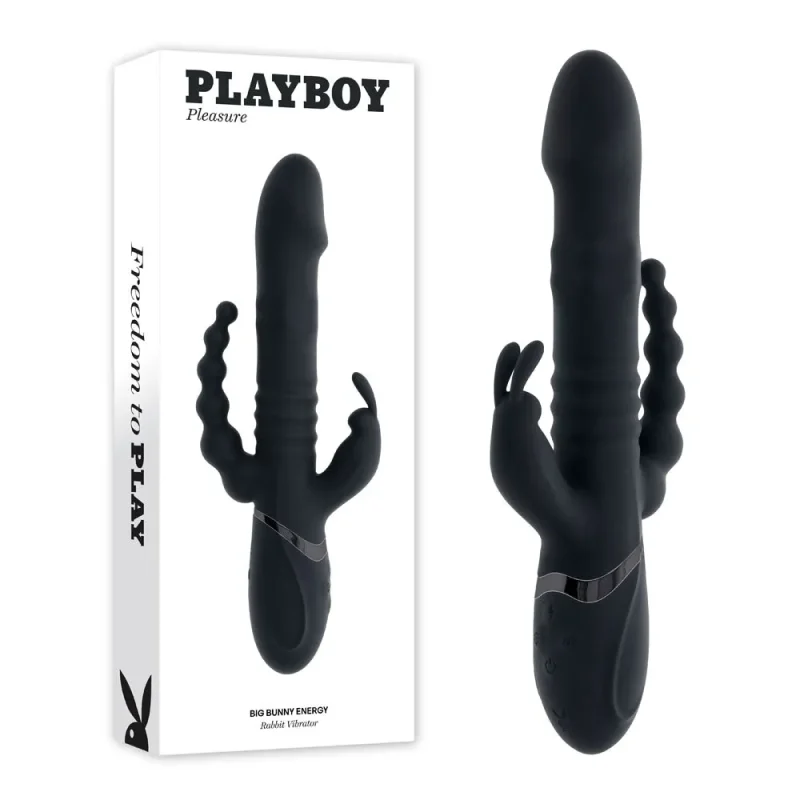 playboy big bunny energy vibrator 26 2cm usb rechargeable rabbit with anal beads