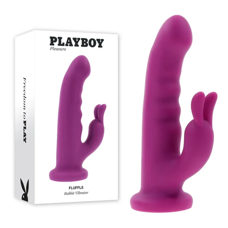 playboy pleasure fluffle rabbit vibrator purple 19 7cm usb rechargeable