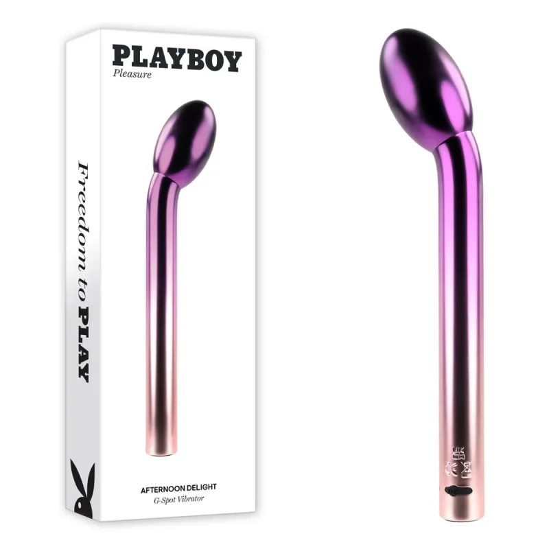 playboy pleasure g spot vibrator metallic purple usb rechargeable 21cm