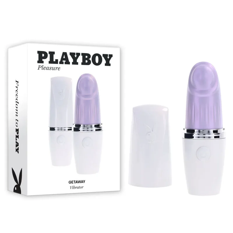 playboy pleasure getaway 14 2cm usb rechargeable vibrator white purple