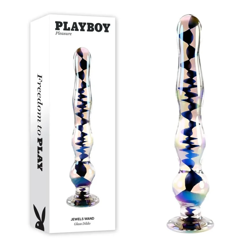 playboy pleasure jewels glass wand dildo 20 3 cm clear