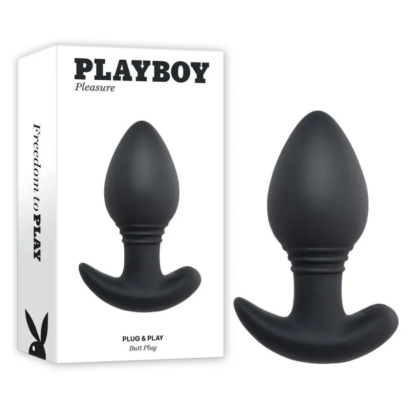 playboy pleasure plug play 10 3cm black usb rechargeable vibrating butt plug with wireless remote