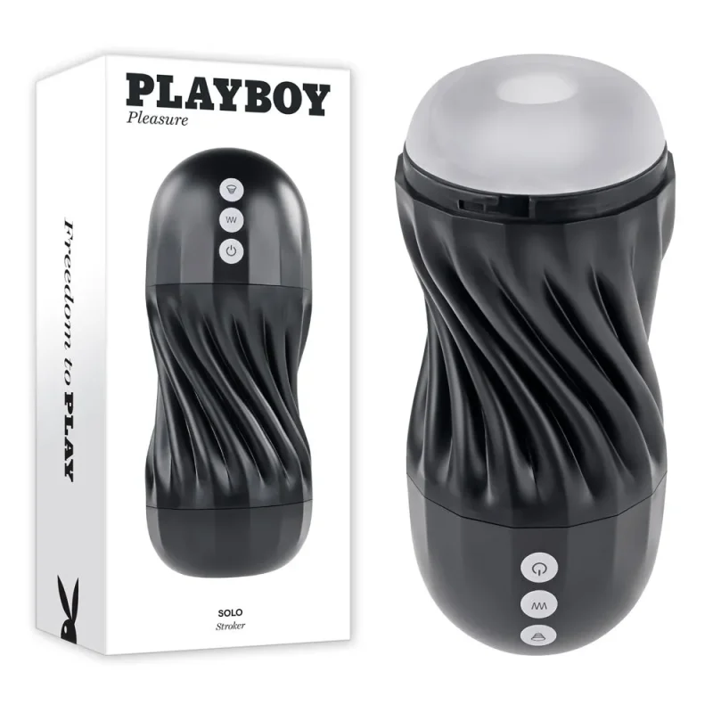 playboy pleasure solo usb rechargeable vibrating stroker with suction