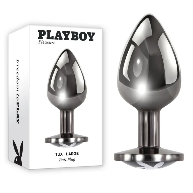 playboy pleasure tux large metal 9 6 cm butt plug