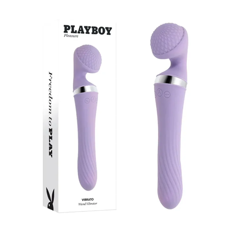 playboy pleasure vibrato lavender 24cm usb rechargeable wand massager