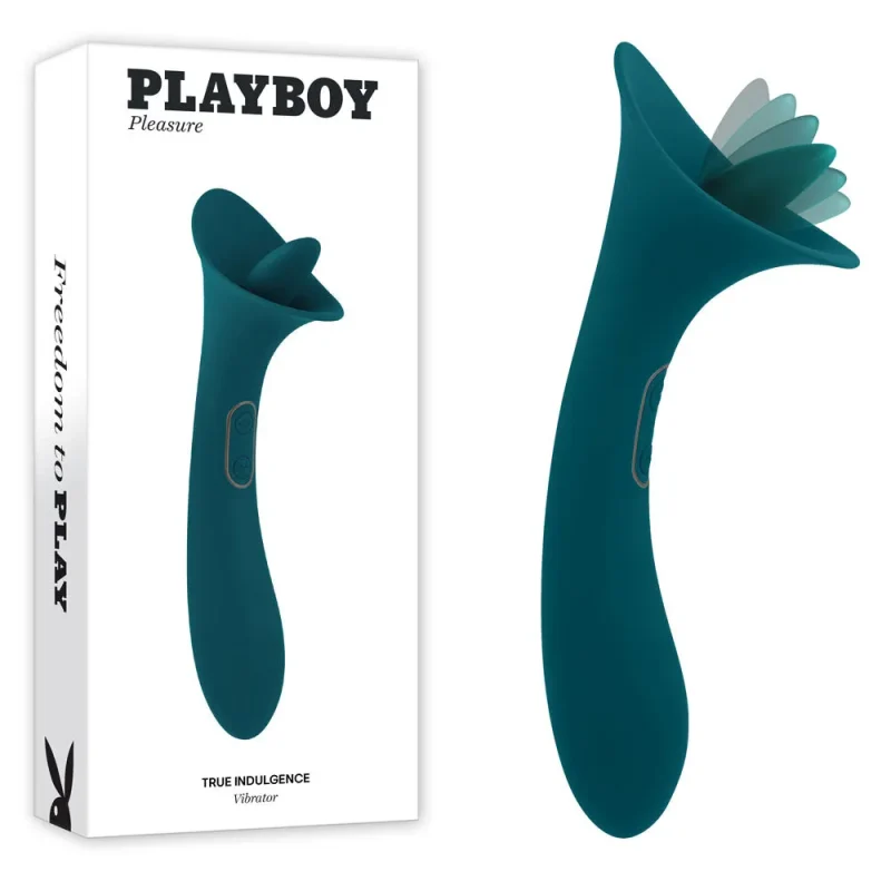 playboy pleasure vibrator teal 21 3cm usb rechargeable with flicking tip