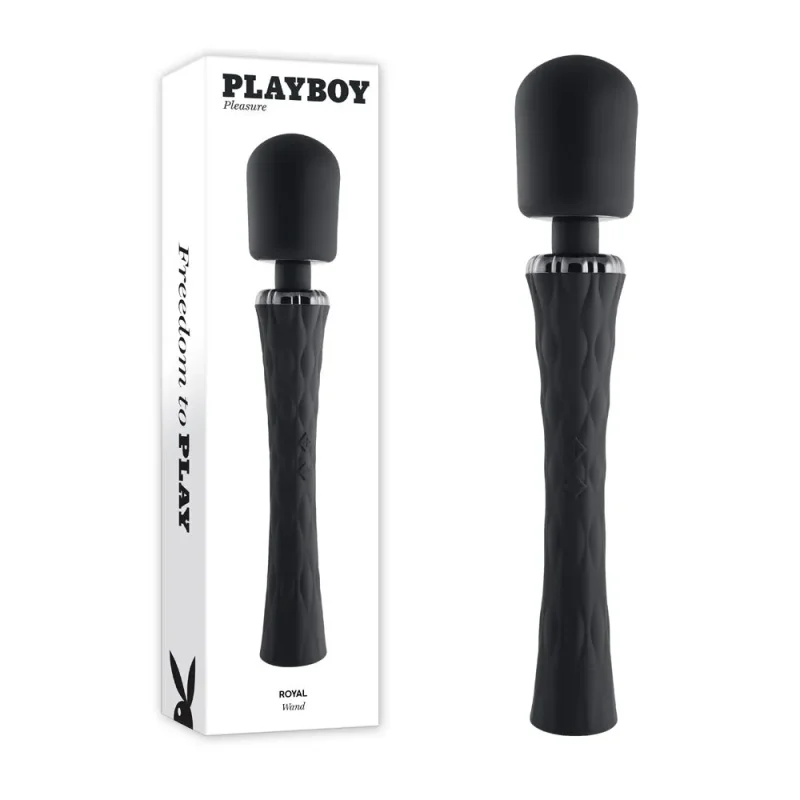 playboy royal black 29 2cm usb rechargeable wand vibrator