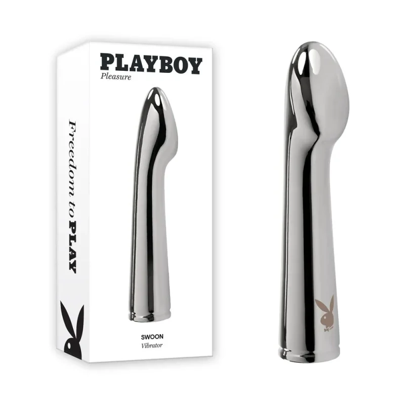 playboy swoon chrome 14cm usb rechargeable vibrator