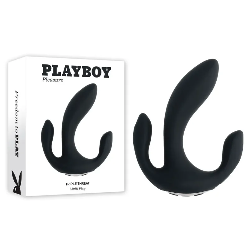 playboy triple threat rechargeable usb vibrator black