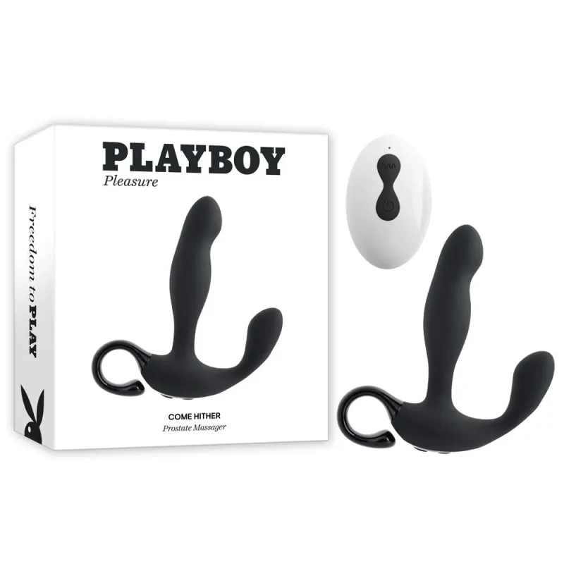 playboy usb rechargeable prostate massager 13 2cm wireless remote black