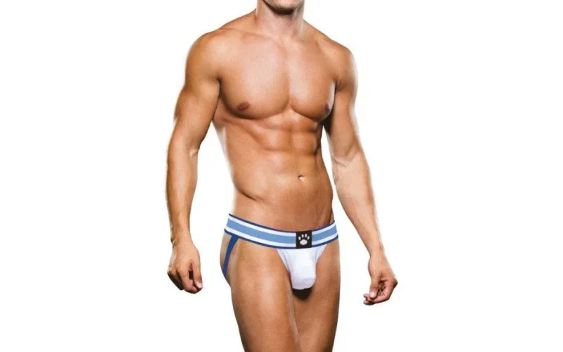 prowler jock white blue athletic support