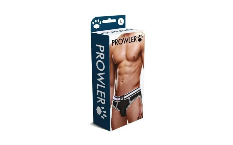 prowler open back brief black white