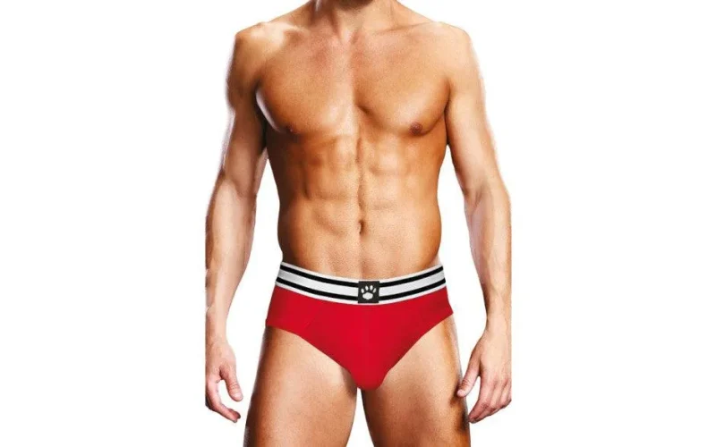 prowler open back brief red white