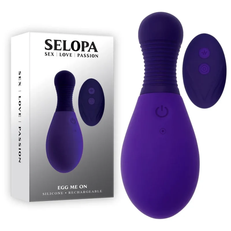 purple 10cm rechargeable egg w wireless remote selopa