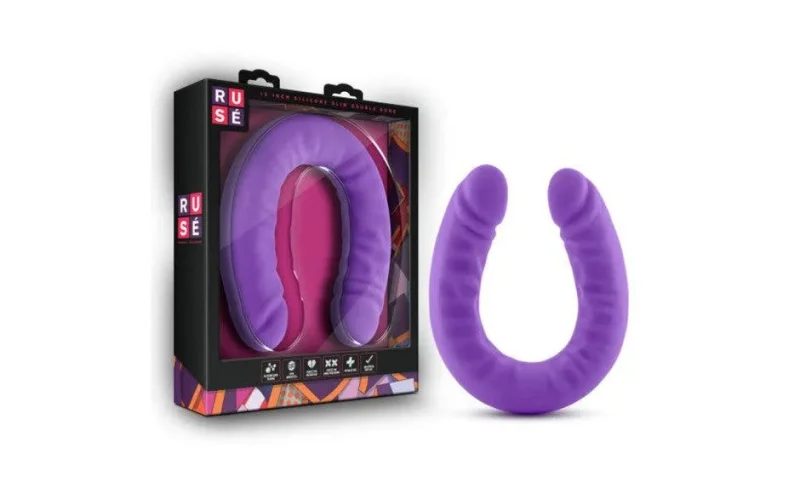 purple 18in silicone double dong slim