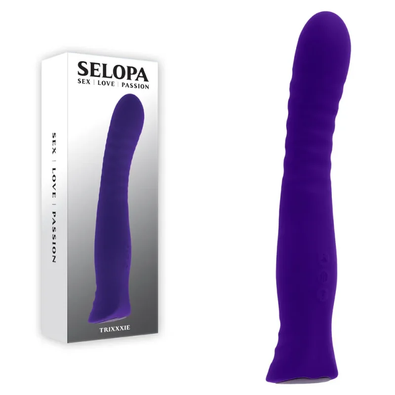 purple 22 2cm usb rechargeable vibrator trixxxie by selopa