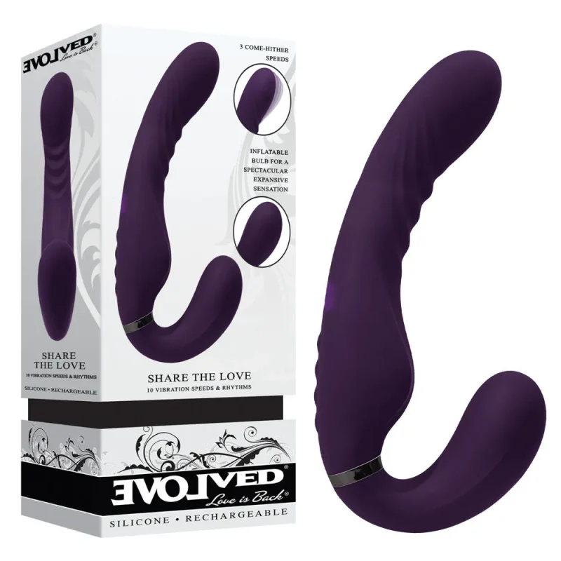 purple 22 9 cm usb rechargeable strapless strap on