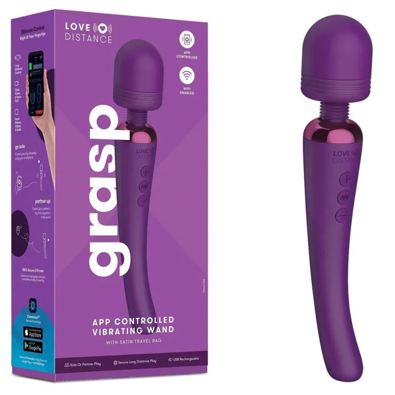 purple 22 9 cm usb rechargeable wand massager with app control