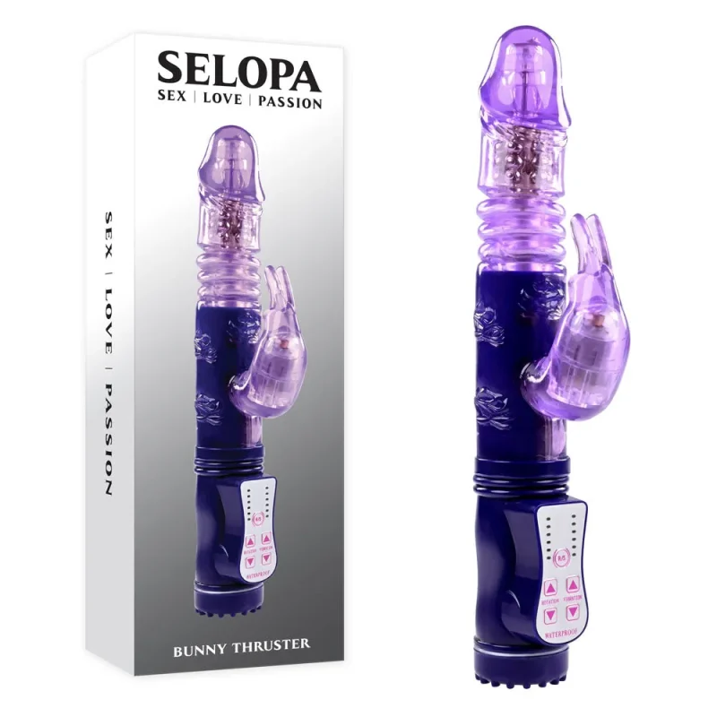 purple 24 8 cm bunny thrusting vibrator selopa