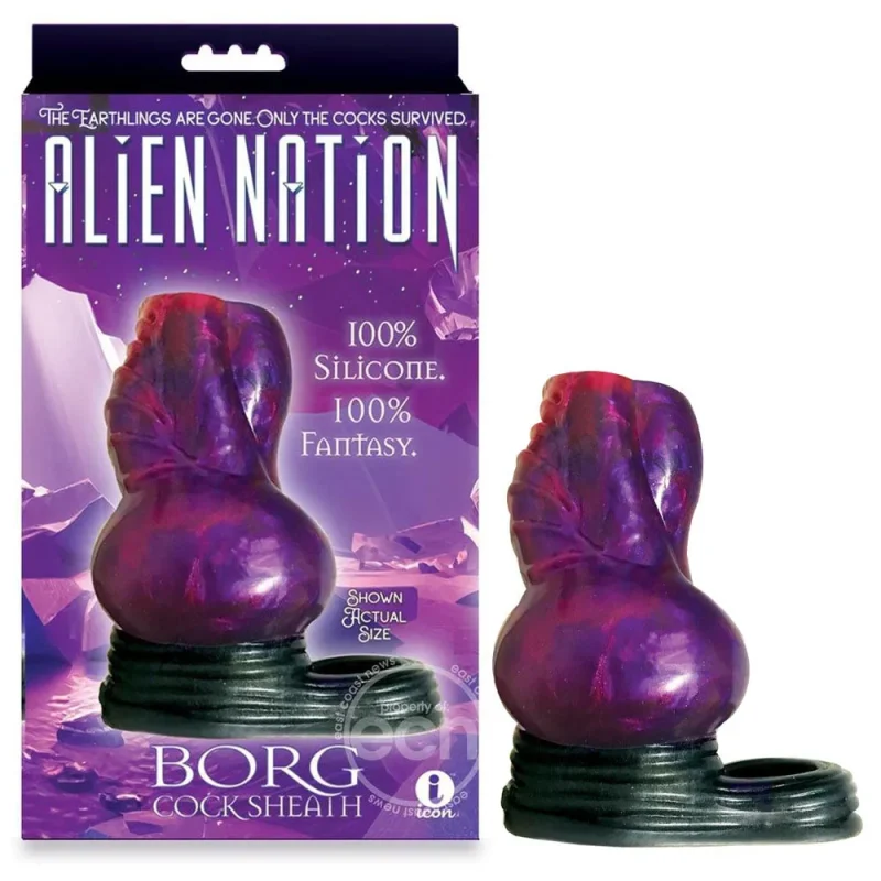 purple black 11 5 cm penis sheath alien nation borg