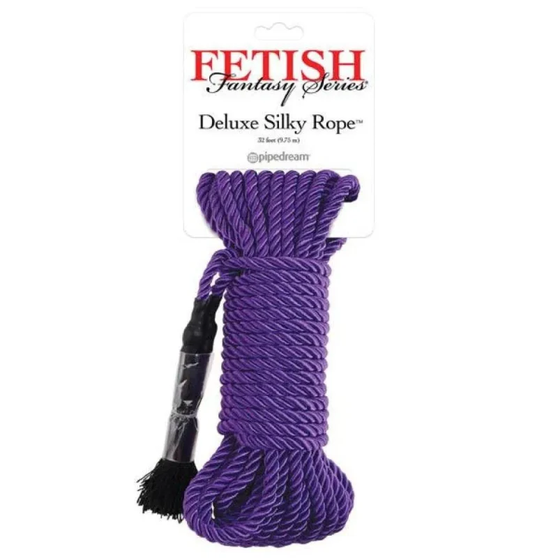 purple silky bondage rope 9 75m fetish fantasy